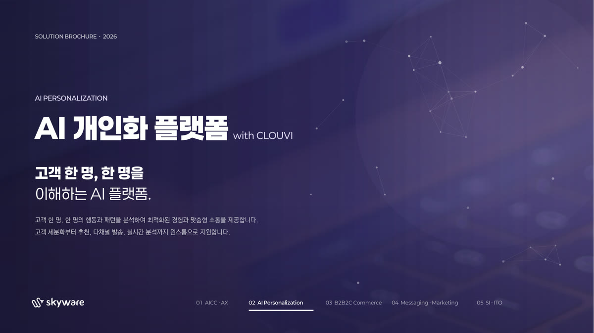 AI 개인화 플랫폼 소개서 표지